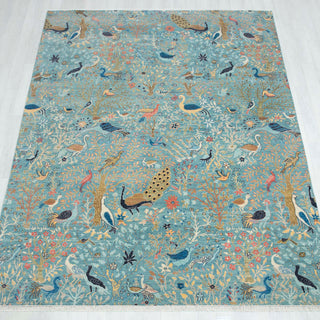 Birds and Garden 10x14 Large Area Hand Knotted Wool Rug