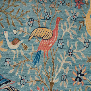 Birds and Garden 10x14 Large Area Hand Knotted Wool Rug