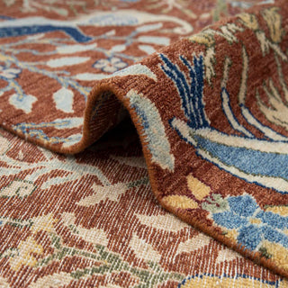 9x12 Coral Birds Of Paradise Terracotta Wool Area Rug