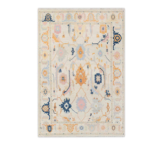 Lauren Ivory Cream Turkish Oushak Hand Knotted Wool Rug