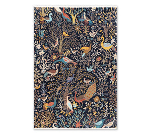 Garden Whispers Birds Peacock Persian Scene Rug