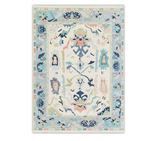 Melrose Ivory Turkish Oushak Hand-Knotted Wool Rug