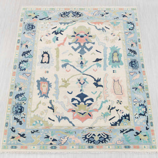Melrose Ivory Turkish Oushak Hand-Knotted Wool Rug