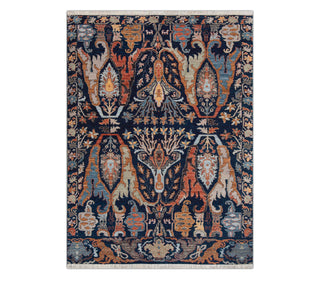 Navy Rust 5x8 Cloudband Persian Bidraj Wool Area Rug