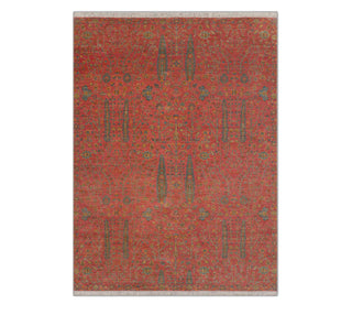 Valeria -Coral Red Persian Garden 6x9 Wool Area Rug