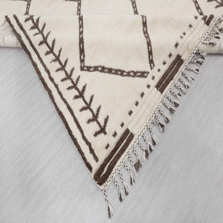 Zanafi Ivory Moroccan Ourain Bohemian Beni Rug