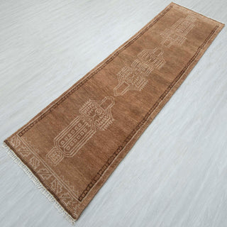 Sienna Brown Earth Tone Wool Runner Rug