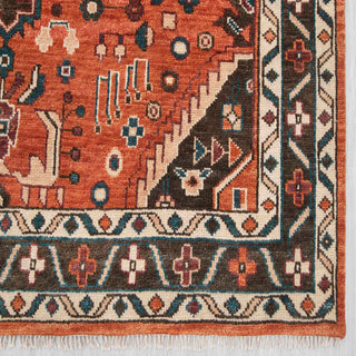Raymond 9x12 Rust Tribal Medallion Hand-Knotted Wool Rug