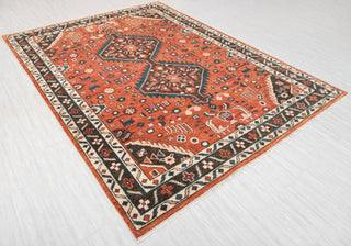 Raymond 9x12 Rust Tribal Medallion Hand-Knotted Wool Rug