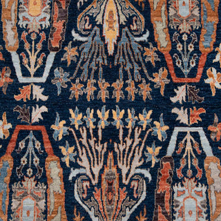Navy Rust 5x8 Cloudband Persian Bidraj Wool Area Rug