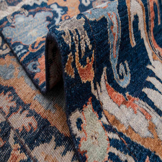 Navy Rust 5x8 Cloudband Persian Bidraj Wool Area Rug