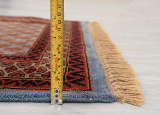 2.6x10 Runner Rug Blue Red Baluch Hand knotted soft thick Wool Hallway Rug