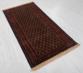 3x5 Baluch Black Tribal Silky Feel Herati Rag