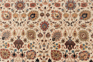 Ivory & Navy Mahal Floral Hand-Knotted Wool Rug