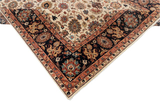 Ivory & Navy Mahal Floral Hand-Knotted Wool Rug