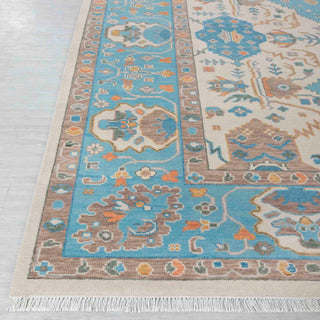 Bennett 9x12 Ivory Muted Look Handmade Turkish Oushak Wool Rug