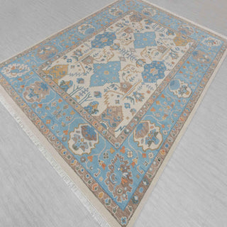 Bennett 9x12 Ivory Muted Look Handmade Turkish Oushak Wool Rug