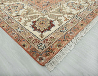 Herati 8x10 Terracotta Motifs Floral Wool Rug