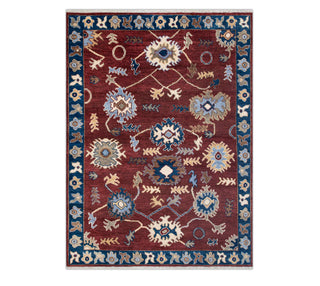 Maroon 8x10 Langford Antique Floral Oushak Woollen Rug