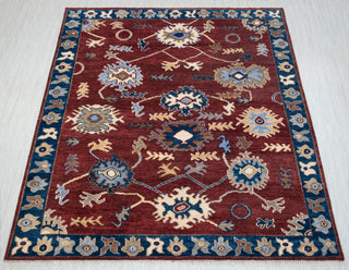 Maroon 8x10 Langford Antique Floral Oushak Woollen Rug