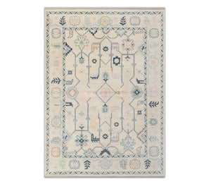 Millinger 10x14 Ivory Turkish Oushak Wool Rug