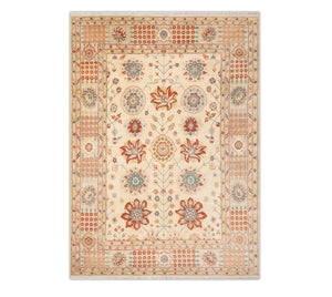 Stuart 8x10 Ivory Turkish Oushak Hand Knotted Wool Rug