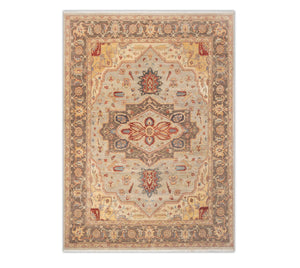 Medallion 8x10 Charcoal Brown Persian Wool Rug