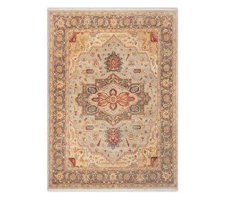 Medallion 8x10 Charcoal Brown Persian Wool Rug