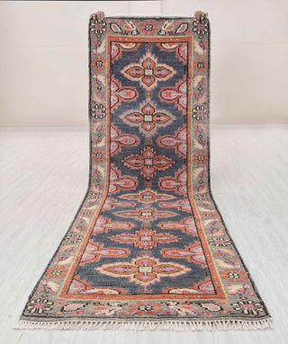 Rosewood Blue Kismet Oushak Runner Wool Rug