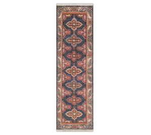 Rosewood Blue Kismet Oushak Runner Wool Rug