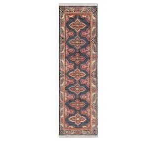 Rosewood Blue Kismet Oushak Runner Wool Rug