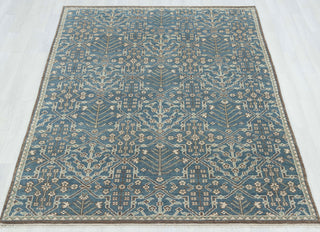 Stark Blue Anatolian Oushak Hand Knotted Wool Rug
