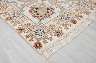 Isfahan 9x12 Floral Soft Blue & Ivory Persian Wool Rug
