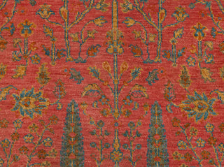 Valeria -Coral Red Persian Garden 6x9 Wool Area Rug
