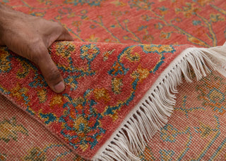 Valeria -Coral Red Persian Garden 6x9 Wool Area Rug