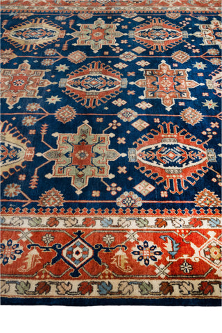 9x12 Blue Rust Antique Persian Karaje High Knotted Rug