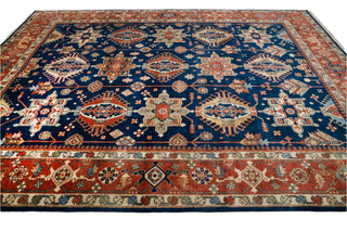 9x12 Blue Rust Antique Persian Karaje High Knotted Rug
