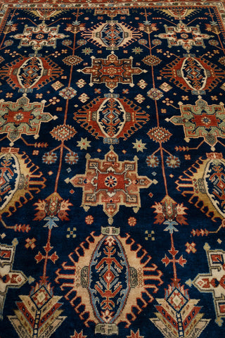 9x12 Blue Rust Antique Persian Karaje High Knotted Rug