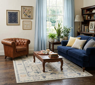 Millinger 10x14 Ivory Turkish Oushak Wool Rug