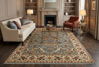 Kashan 8x10 Vintage Persian Blue Wool Style Rug