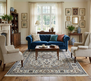 Classic Medallion Nain Wool & Silk Rug