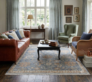 Elysian 8x10 Blue Gray Turkish Oushak Hand Knotted Oriental Wool Rug
