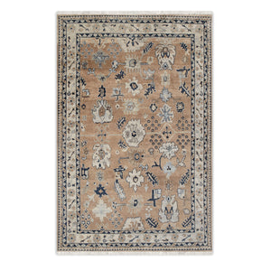 9x12 Brown Turkish Oushak Hand Made Wool  Rug
