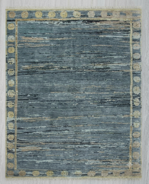 15.5 x11  Ft . Blue Beige Vintage Turkish Hand Made Rug