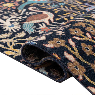 Garden Whispers Birds Peacock Persian Scene Rug