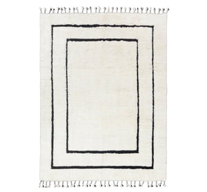 Taylor Ivory Double Border Beni Ourain Moroccan Wool Rug