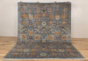 Blue High Quality Persian Tabriz Oushak Rug