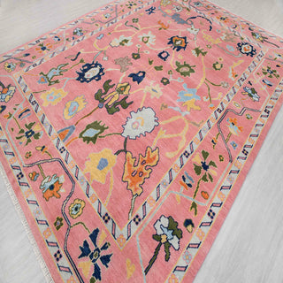 Pink Maiko 9x12 Pink Turkish Oushak Handmade Soft Wool Rug