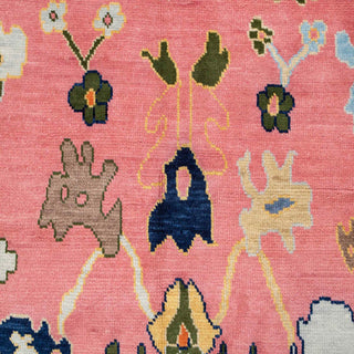 Pink Maiko 9x12 Pink Turkish Oushak Handmade Soft Wool Rug