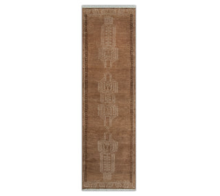Sienna Brown Earth Tone Wool Runner Rug